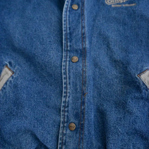 Vintage MV Sport Snapple Blue Denim & Canvas Button Up Bomber Jacket  Size XL - Picture 7 of 14